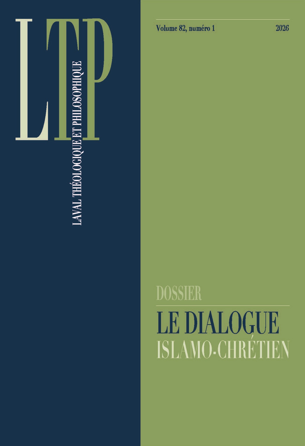					View Vol. 82 No. 1 (2026): Le dialogue islamo-chrétien
				